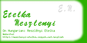 etelka meszlenyi business card